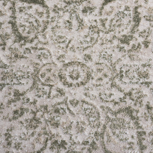 Safavieh Chamber Elegant Ivory And Green Square Area Rug — Low-Profile Durable Power-Loomed Turkish Weave, Soft Finish 6'-7" x 6'-7" CHM214W-7SQ