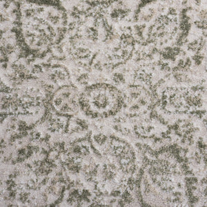 Safavieh Chamber Round Ivory And Green Area Rug — Power-Loomed Turkey, Soft Polyester Pile, Timeless Elegance 6'-7" x 6'-7" CHM214W-7R