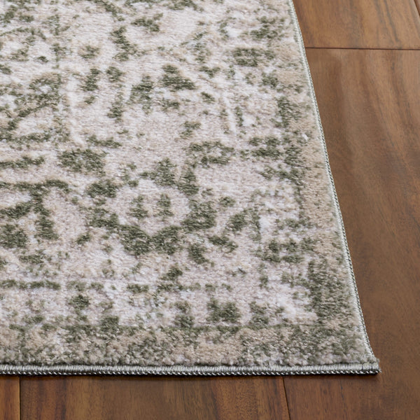 Safavieh Chamber Round Ivory And Green Area Rug — Power-Loomed Turkey, Soft Polyester Pile, Timeless Elegance 6'-7" x 6'-7" CHM214W-7R