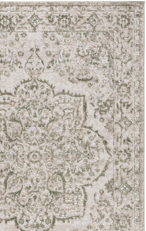Safavieh Chamber Round Ivory And Green Area Rug — Power-Loomed Turkey, Soft Polyester Pile, Timeless Elegance 6'-7" x 6'-7" CHM214W-7R