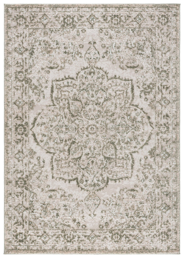 Safavieh Chamber Elegant Ivory And Green Square Area Rug — Low-Profile Durable Power-Loomed Turkish Weave, Soft Finish 6'-7" x 6'-7" CHM214W-7SQ