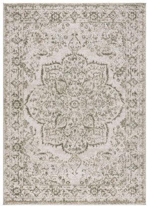 Safavieh Chamber Power-Loomed Polyester Area Rug Ivory Green Traditional Low Pile Living Room CHM214W-5