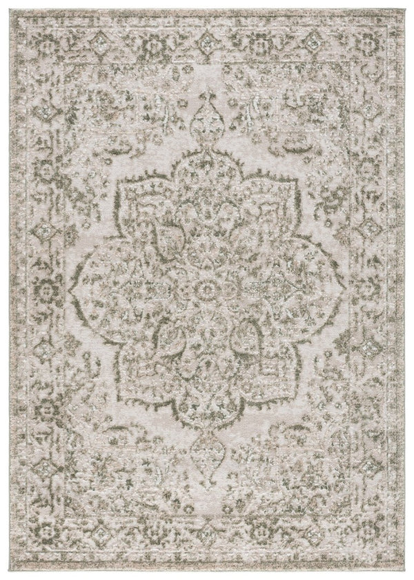 Safavieh Chamber Power-Loomed Polyester Area Rug Ivory Green Traditional Low Pile Living Room CHM214W-5