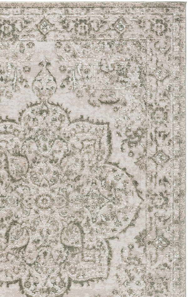 Safavieh Chamber Power-Loomed Polyester Area Rug Ivory Green Traditional Low Pile Living Room CHM214W-5