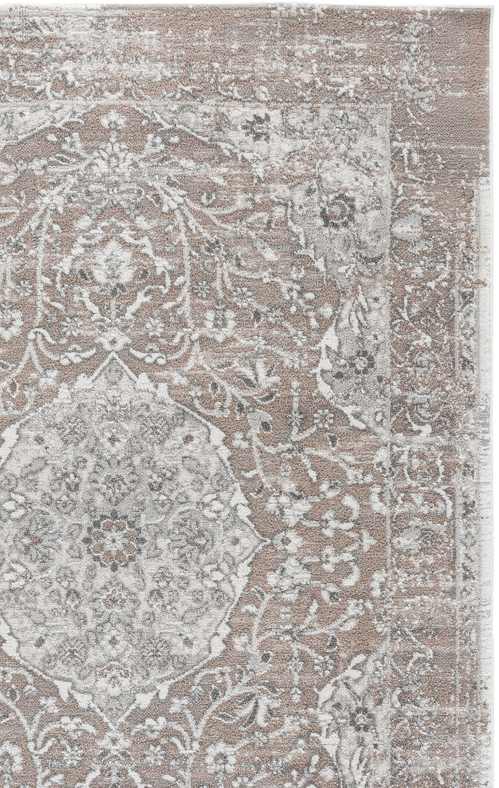 Safavieh Chamber Timeless Beige Grey-Ivory Area Rug — Low-Profile Durable Power-Loomed Turkish Elegance 6'-7" x 6'-7" CHM216B-7SQ