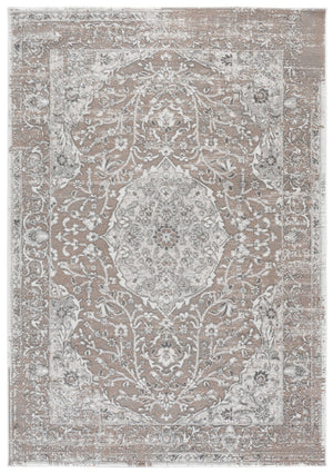 Safavieh Chamber Timeless Beige Grey-Ivory Area Rug — Low-Profile Durable Power-Loomed Turkish Elegance 6'-7" x 6'-7" CHM216B-7SQ