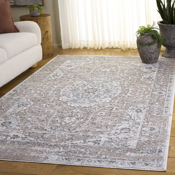 Safavieh Chamber Power Loomed Polyester Area Rug Traditional Beige Ivory for Living Rooms CHM216B-5