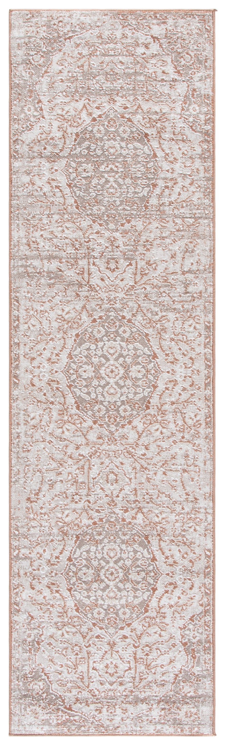 Safavieh Chamber Round Ivory And Rust Area Rug — Power-Loomed Turkish Traditional Modern Accent Rug Durable Soft 6'-7" x 6'-7" CHM216R-7R