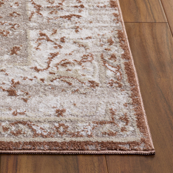 Safavieh Chamber Ivory And Rust Area Rug — Low-Profile Power-Loomed Design, Durable Polyester-Jute Blend, Timeless Texture 6'-7" x 6'-7" CHM216R-7SQ