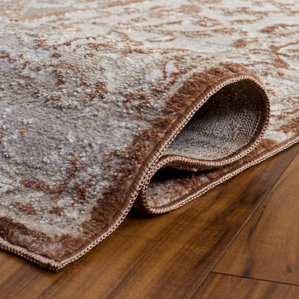 Safavieh Chamber Ivory And Rust Area Rug — Low-Profile Power-Loomed Design, Durable Polyester-Jute Blend, Timeless Texture 6'-7" x 6'-7" CHM216R-7SQ