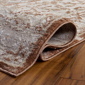 Safavieh Chamber Traditional Turkish Polyester Area Rug in Warm Ivory Rust for Living Rooms CHM216R-5