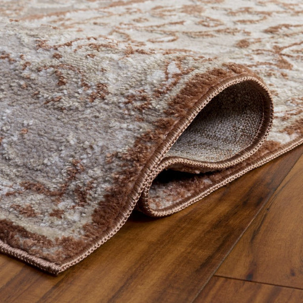 Safavieh Chamber Traditional Turkish Polyester Area Rug in Warm Ivory Rust for Living Rooms CHM216R-5