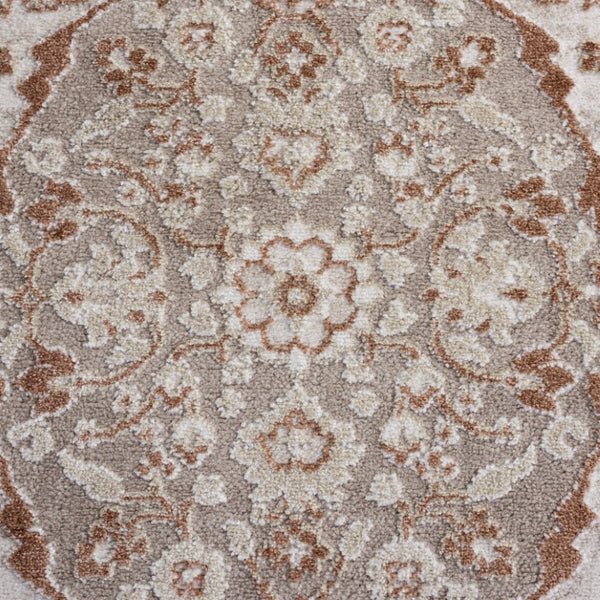 Safavieh Chamber Traditional Turkish Polyester Area Rug in Warm Ivory Rust for Living Rooms CHM216R-5