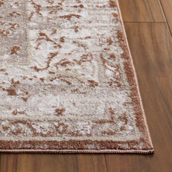 Safavieh Chamber Ivory Rust Traditional Area Rug Power Loomed Polyester for Living Dining Rooms CHM216R-9