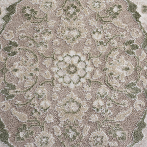 Safavieh Chamber Round Ivory Area Rug With Subtle Green-Beige Accents, Durable Power-Loomed Turkish Craftsmanship 6'-7" x 6'-7" CHM216W-7R