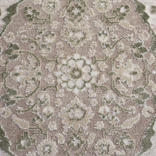 Safavieh Chamber Round Ivory Area Rug With Subtle Green-Beige Accents, Durable Power-Loomed Turkish Craftsmanship 6'-7" x 6'-7" CHM216W-7R