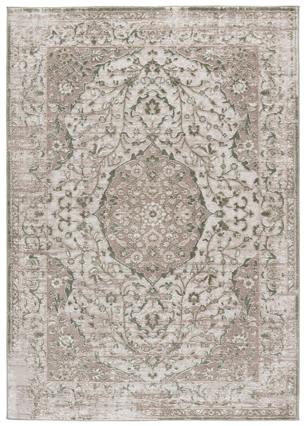 Safavieh Chamber Round Ivory Area Rug With Subtle Green-Beige Accents, Durable Power-Loomed Turkish Craftsmanship 6'-7" x 6'-7" CHM216W-7R