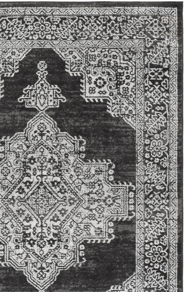 Safavieh Chamber Elegant Dark Grey & Ivory Runner Rug — Low-Profile, Power-Loomed Turkish Durability For Halls 2'-2" x 8'-0" CHM218G-28