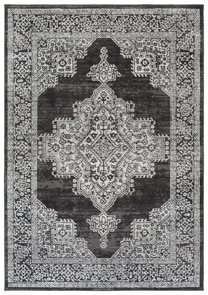 Safavieh Chamber Elegant Dark Grey & Ivory Runner Rug — Low-Profile, Power-Loomed Turkish Durability For Halls 2'-2" x 8'-0" CHM218G-28