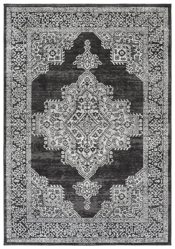Safavieh Chamber Elegant Dark Grey & Ivory Runner Rug — Low-Profile, Power-Loomed Turkish Durability For Halls 2'-2" x 8'-0" CHM218G-28