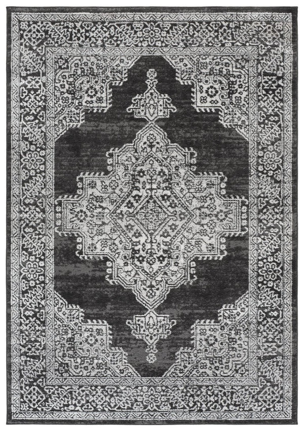 Safavieh Chamber Power-Loomed Polyester Area Rug with Soft Ivory Tones for Any Room Gray 5'-3" x 7'-6" CHM218G-5