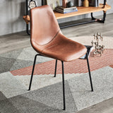 Lana Side Chair Matte Black frame, Brown PU CHMS001 BROWN Zentique