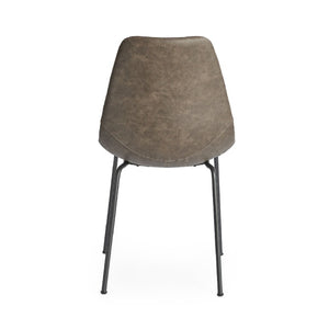 Zentique Lana Side Chair with Ergonomic PU Seat and Durable Powder-Coated Steel Frame for Everyday Comfort Matte Black frame, Grey PU CHMS001 GREY