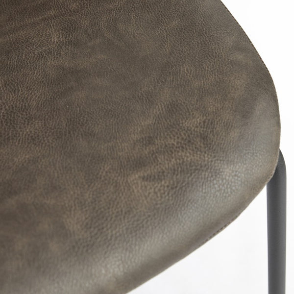 Zentique Lana Side Chair with Ergonomic PU Seat and Durable Powder-Coated Steel Frame for Everyday Comfort Matte Black frame, Grey PU CHMS001 GREY