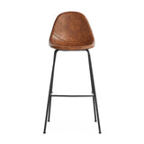 Lana Bar Stool Matte Black frame, Brown PU CHMS002 BAR BROWN Zentique