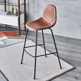 Lana Bar Stool Matte Black frame, Brown PU CHMS002 BAR BROWN Zentique