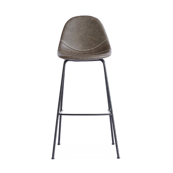 Lana Bar Stool Matte Black frame, Grey PU CHMS002 BAR GREY Zentique