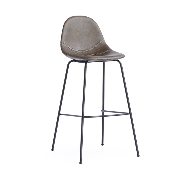 Lana Bar Stool Matte Black frame, Grey PU CHMS002 BAR GREY Zentique