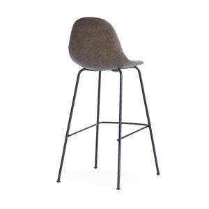 Lana Bar Stool Matte Black frame, Grey PU CHMS002 BAR GREY Zentique