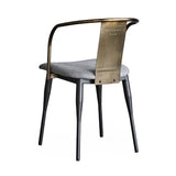 Janel Tub Chair Matte Black/Bronze frame, Grey Fiber Blend CHMS003 GREY Zentique