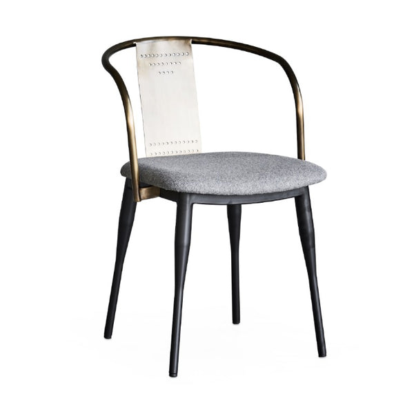 Zentique Janel Compact Tub Chair with Steel Frame, Fiber-Blend Upholstery for Cozy Modern Accent Seating CHMS003 GREY