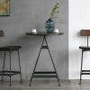 Noah Bar Table w Wooden Top Matte Black Steel, Dark Brown Wood CHMS005 Zentique