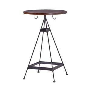 Zentique Noah Solid-Wood Top Bar Table with Powder-Coated Steel Frame — Compact, Modern, Durable Bistro Piece CHMS005