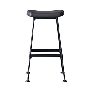 Arthur Bar Stool w PU Seat Matte Black Steel, Dark Grey PU CHMS006 BAR PUB Zentique