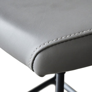 Arthur Bar Stool w PU Seat Matte Black Steel, Dark Grey PU CHMS006 BAR PUB Zentique