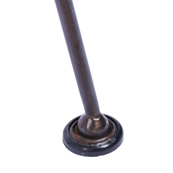 Zentique Arthur Industrial Bar Stool with Solid Wood Seat, Powder-Coated Steel Frame, Footrest, 30.5"H CHMS006 BAR BROWN