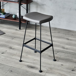 Zentique Arthur Powder-Coated Steel Bar Stool with Ergonomic PU Seat, Compact Modern Design, Durable Comfort CHMS006 BAR PUB
