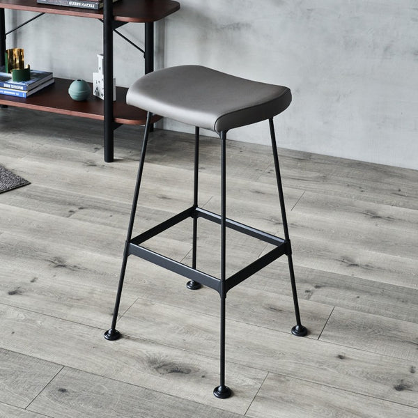 Zentique Arthur Powder-Coated Steel Bar Stool with Ergonomic PU Seat, Compact Modern Design, Durable Comfort CHMS006 BAR PUB