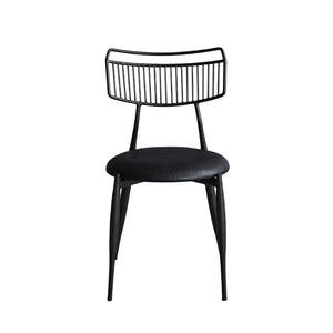 Madeleine Curved Back Chair Matte Black Steel, Dark Grey PU CHMS007 PUB Zentique