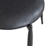 Madeleine Curved Back Chair Matte Black Steel, Dark Grey PU CHMS007 PUB Zentique