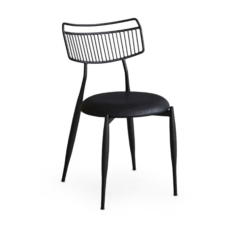 Zentique Madeleine Compact Curved Back Chair with PU Upholstery, Steel Frame, Ergonomic Lumbar Support — Stylish Modern Seating (99 chars) CHMS007 PUB