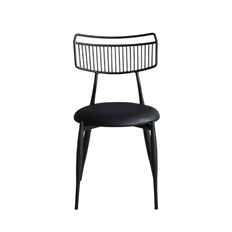 Zentique Madeleine Compact Curved Back Chair with PU Upholstery, Steel Frame, Ergonomic Lumbar Support — Stylish Modern Seating (99 chars) CHMS007 PUB