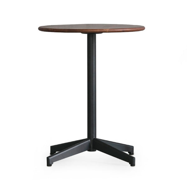 Zentique Nico Industrial Side Table with Steel Frame and Wood Top, 24" x 30" x 24" — Modern Minimal Accent Piece CHMS008