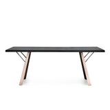 Ross Dining Table Black Steel, Solid Wood CHMS010 Zentique