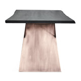 Ross Dining Table Black Steel, Solid Wood CHMS010 Zentique