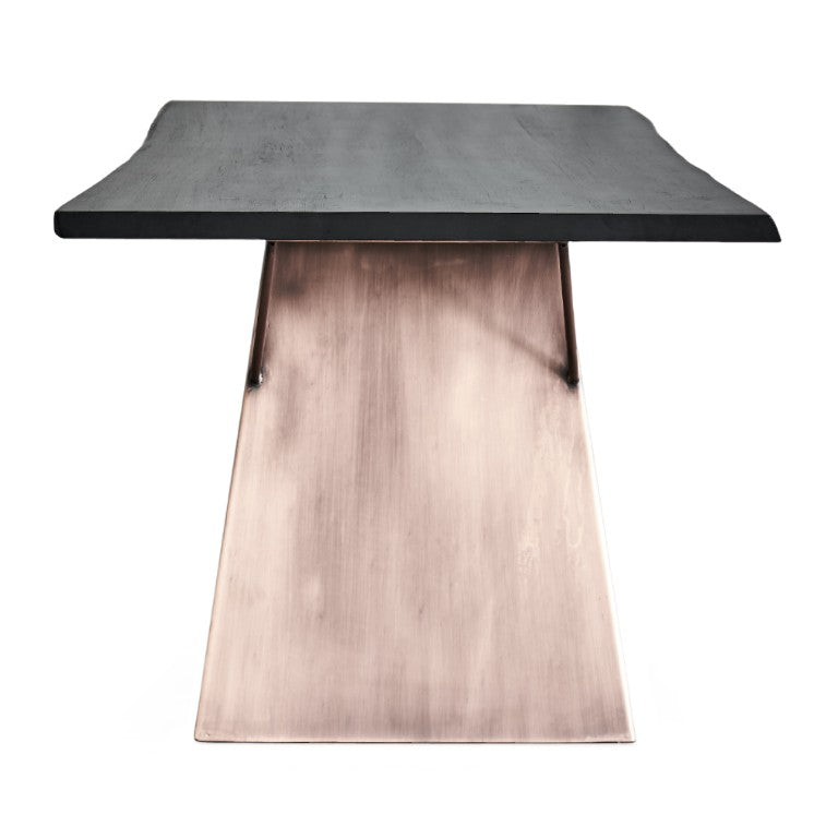 Zentique Ross Solid Wood Dining Table with Steel Frame — Spacious 79" Top Seats 6–8, Durable Modern Industrial Finish CHMS010